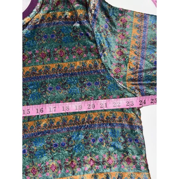 New Natural Life One Piece Pajamas L/XL Floral Boho Plush Fleece Jumpsuit Zip - Picture 12 of 15